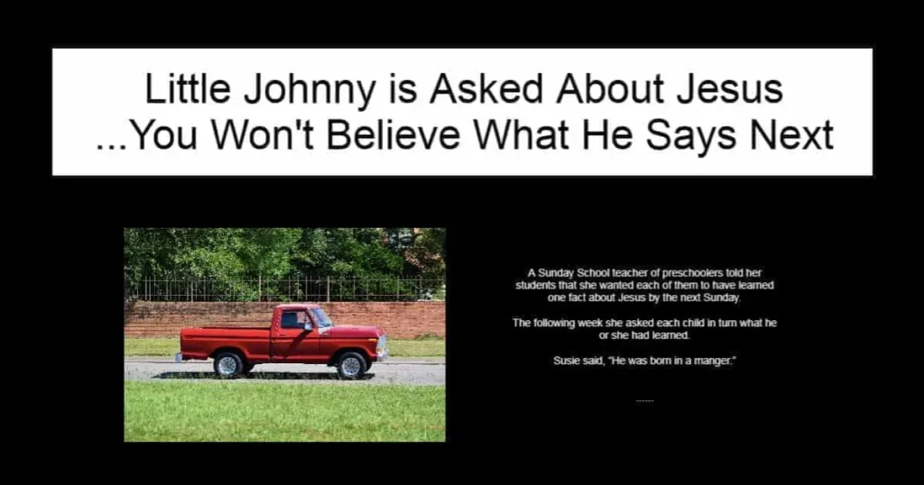 Little Johnny is Asked About Jesus