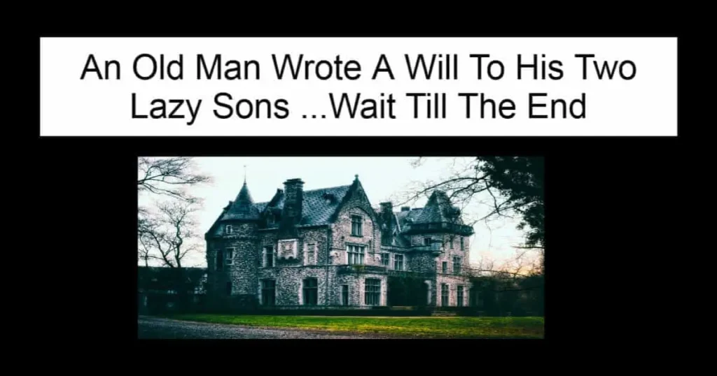 An Old Man Wrote A Will To His Two Lazy Sons