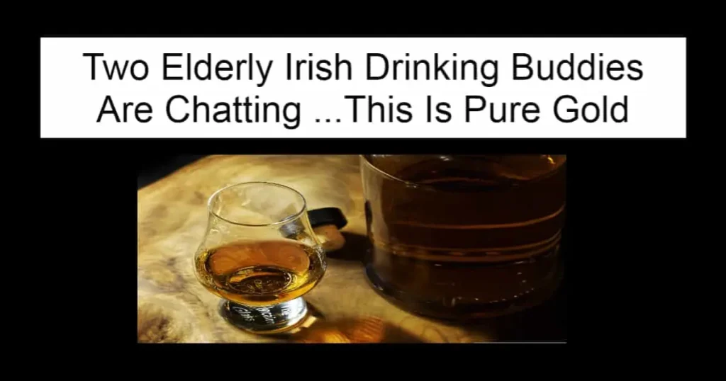 Two Elderly Irish Drinking Buddies Are Chatting