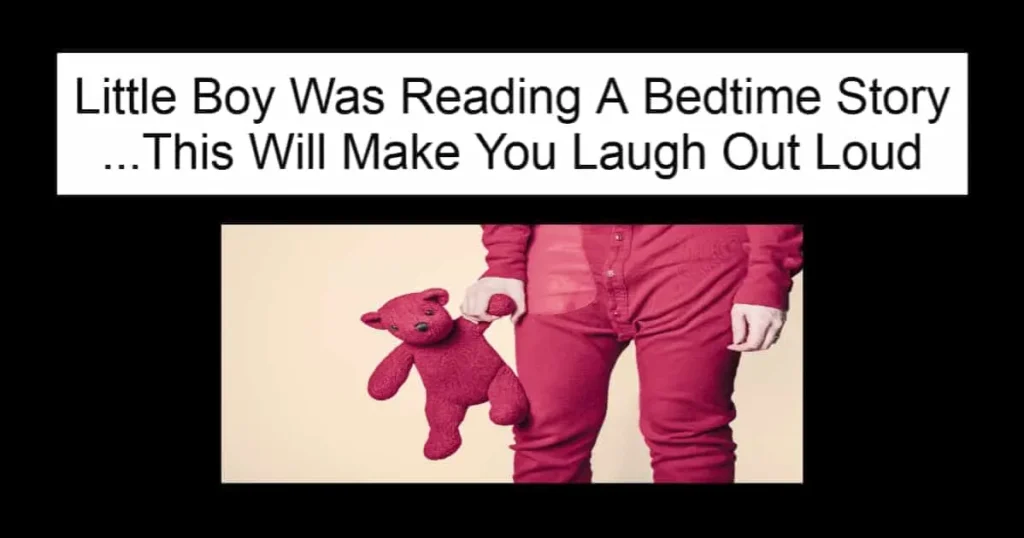 Little Boy Was Reading A Bedtime Story