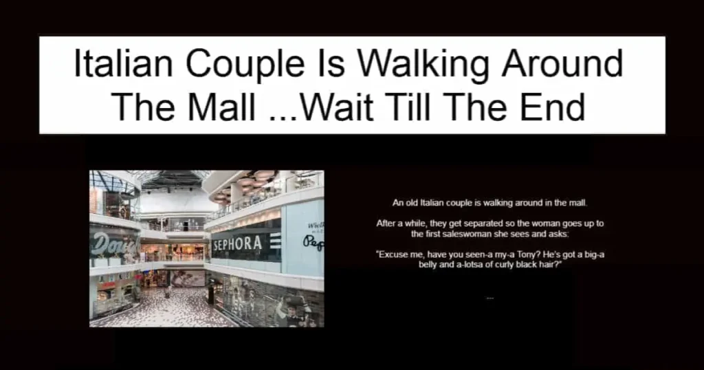 Italian Couple Is Walking Around The Mall