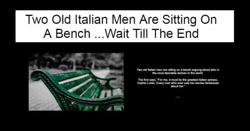 Two Old Italian Men Are Sitting On A Bench