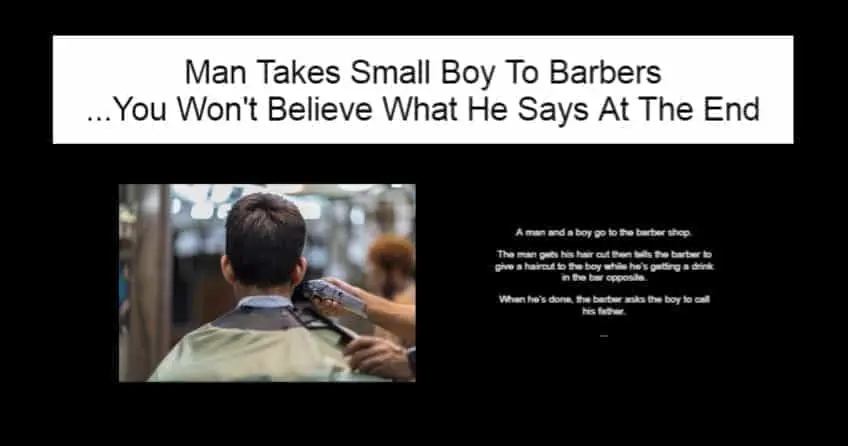 Man Takes Small Boy To Barbers