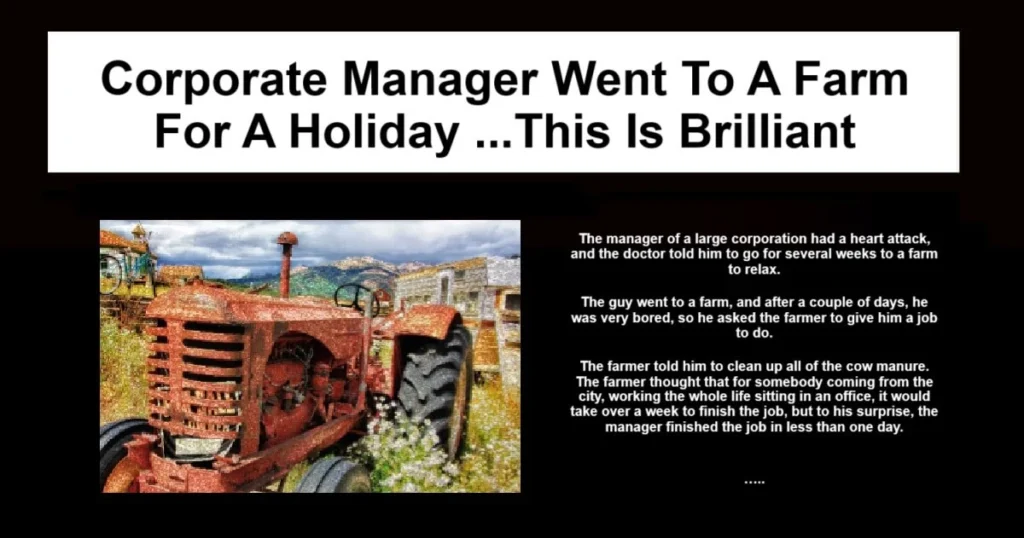 Corporate Manager Went To A Farm For A Holiday