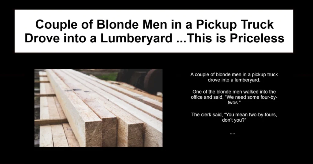 Couple of Blonde Men in a Pickup Truck Drove into a Lumberyard