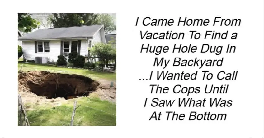 I Came Home To Find a Huge Hole Dug In My Backyard