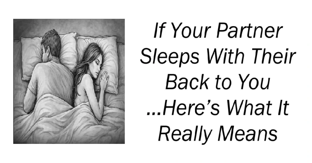 If Your Partner Sleeps With Their Back to You