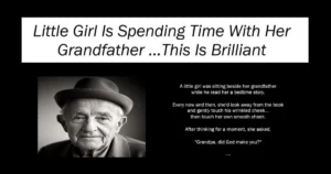 Little Girl Is Spending Time With Her Grandfather