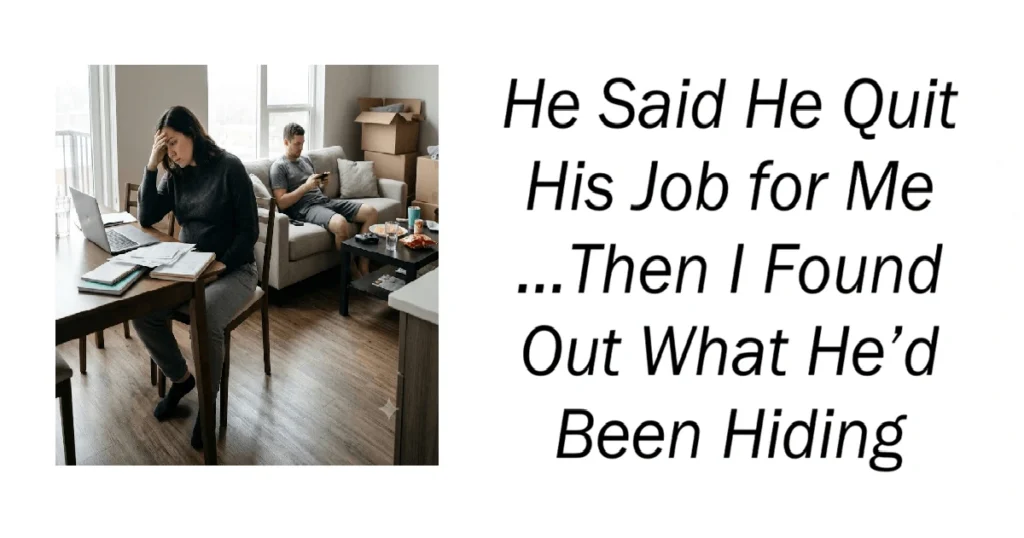 He Said He Quit His Job for Me